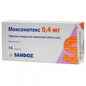 МОКСОНИТЕКС 0,4МГ. №14 ТАБ. П/П/О /САНДОЗ/ МОКСОНИТЕКС 0,4МГ. №14 ТАБ. П/П/О /САНДОЗ/