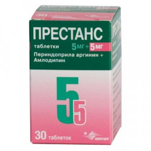 ПРЕСТАНС АМЛОДИПИН 5МГ.+ПЕРИНДОПРИЛ 5МГ. №30 ТАБ.