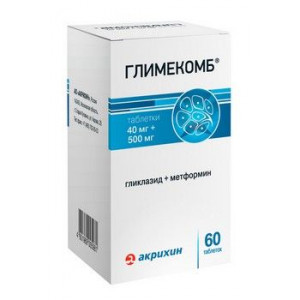 ГЛИМЕКОМБ 40МГ.+500МГ. №60 ТАБ. /АКРИХИН/