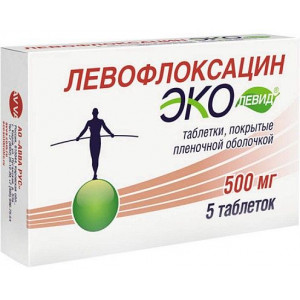 ЛЕВОФЛОКСАЦИН ЭКОЛЕВИД 500МГ. №5 ТАБ. П/П/О /АВВА РУС/ ЛЕВОФЛОКСАЦИН ЭКОЛЕВИД 500МГ. №5 ТАБ. П/П/О /АВВА РУС/