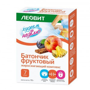 ЛЕОВИТ ХУДЕЕМ ЗА НЕДЕЛЮ БАТОНЧИК ФРУКТОВЫЙ ЖИРОСЖИГ. КОМПЛ. 70Г. (10Г.Х №7) ЛЕОВИТ ХУДЕЕМ ЗА НЕДЕЛЮ БАТОНЧИК ФРУКТОВЫЙ ЖИРОСЖИГ. КОМПЛ. 70Г. (10Г.Х №7)