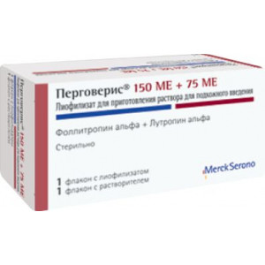 ПЕРГОВЕРИС 150/75МЕ ЛИОФ. Д/Р-РА Д/П/К ФЛ. +Р-ЛЬ /МЕРК СЕРОНО/ ПЕРГОВЕРИС 150/75МЕ ЛИОФ. Д/Р-РА Д/П/К ФЛ. +Р-ЛЬ /МЕРК СЕРОНО/
