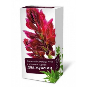 АЛТАЙ ФИТОЧАЙ №26 Д/МУЖЧИН КРАСНЫЙ КОРЕНЬ КОПЕЕЧНИК 2Г. №20 ПАК. /АЛТАЙСКИЙ КЕДР/ АЛТАЙ ФИТОЧАЙ №26 Д/МУЖЧИН КРАСНЫЙ КОРЕНЬ КОПЕЕЧНИК 2Г. №20 ПАК. /АЛТАЙСКИЙ КЕДР/