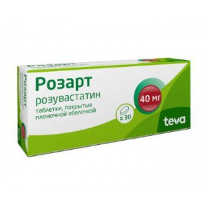 РОЗАРТ 40МГ. №30 ТАБ. П/П/О РОЗАРТ 40МГ. №30 ТАБ. П/П/О
