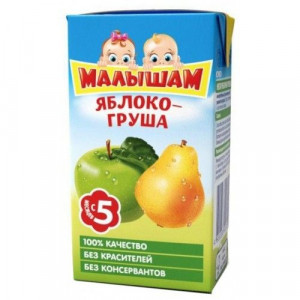 МАЛЫШАМ НЕКТАР (СОК) 125МЛ. ЯБЛОКО+ГРУША МЯК. 5+МЕС. (ФРУТОНЯНЯ)