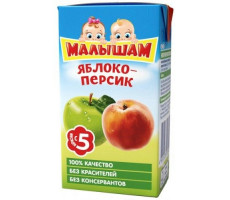 МАЛЫШАМ НЕКТАР (СОК) 125МЛ. ЯБЛОКО+ПЕРСИК МЯК. 5+МЕС. (ФРУТОНЯНЯ)