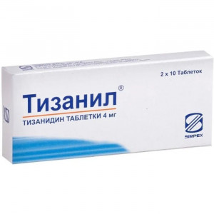 ТИЗАНИЛ 4МГ. №20 ТАБ. /СИМПЕКС ФАРМА/ ТИЗАНИЛ 4МГ. №20 ТАБ. /СИМПЕКС ФАРМА/