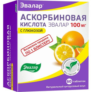 АСКОРБИНОВАЯ К-ТА 100МГ. №60 ТАБ. /ЭВАЛАР/ АСКОРБИНОВАЯ К-ТА 100МГ. №60 ТАБ. /ЭВАЛАР/