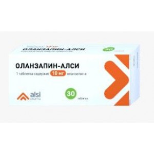 ОЛАНЗАПИН-АЛСИ 10МГ. №30 ТАБ. П/О /АЛСИ/ ОЛАНЗАПИН-АЛСИ 10МГ. №30 ТАБ. П/О /АЛСИ/