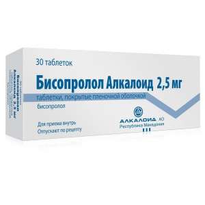 БИСОПРОЛОЛ АЛКАЛОИД 2,5МГ. №30 ТАБ. П/П/О /АЛКАЛОИД/ БИСОПРОЛОЛ АЛКАЛОИД 2,5МГ. №30 ТАБ. П/П/О /АЛКАЛОИД/