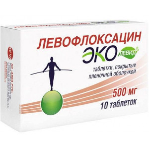 ЛЕВОФЛОКСАЦИН ЭКОЛЕВИД 500МГ. №10 ТАБ. П/П/О /АВВА РУС/ ЛЕВОФЛОКСАЦИН ЭКОЛЕВИД 500МГ. №10 ТАБ. П/П/О /АВВА РУС/