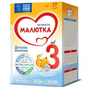 МАЛЮТКА 3 МОЛОЧКО ДЕТСКОЕ 600Г. 12+МЕС. МАЛЮТКА 3 МОЛОЧКО ДЕТСКОЕ 600Г. 12+МЕС.