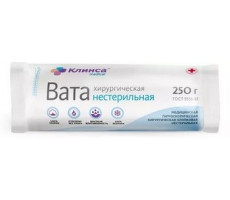 КЛИНСА ВАТА ХИРУРГ. Н/СТЕР. 250Г.