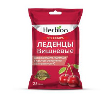 ХЕРБИОН ЛЕДЕНЦЫ Б/САХ. ВИШНЯ+МАСЛО ЭВКАЛИПТА+ВИТ.С 62,5Г. №25 [HERBION]
