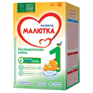 МАЛЮТКА 1 КИСЛОМОЛОЧНАЯ СМЕСЬ 600Г. 0+МЕС. МАЛЮТКА 1 КИСЛОМОЛОЧНАЯ СМЕСЬ 600Г. 0+МЕС.