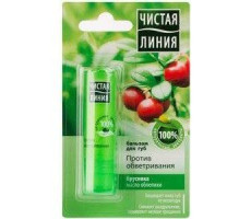 ЧИСТАЯ ЛИНИЯ БАЛЬЗАМ Д/ГУБ БРУСНИКА+МАСЛО ОБЛЕП. П/ОБВЕТРИВ. 4Г.