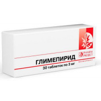 ГЛИМЕПИРИД 3МГ. №30 ТАБ. /ФАРМПРОЕКТ/