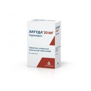 ЛАТУДА 20МГ. №28 ТАБ. П/П/О /БУШУ/ ЛАТУДА 20МГ. №28 ТАБ. П/П/О /БУШУ/