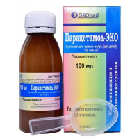 ПАРАЦЕТАМОЛ-ЭКОЛАБ 120МГ/5МЛ. 100МЛ. №1 СУСП. Д/ПРИЕМА ВНУТРЬ ДЕТ. ФЛ. +МЕРН.ЛОЖКА/СТАКАН/ШПРИЦ /ЭКОЛАБ/