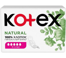 КОТЕКС ПРОКЛАДКИ НАТУРАЛ СУПЕР №7 КРЫЛЬЯ [KOTEX]