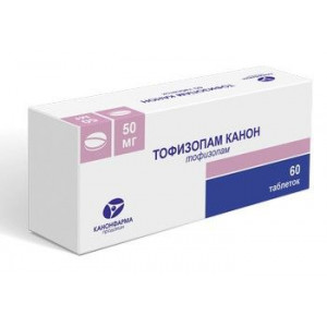 ТОФИЗОПАМ КАНОН 50МГ. №60 ТАБ. ТОФИЗОПАМ КАНОН 50МГ. №60 ТАБ.