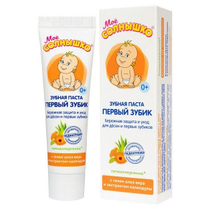 МОЕ СОЛНЫШКО ЗУБ.ПАСТА МОЙ ПЕРВЫЙ ЗУБИК АЛОЭ+КАЛЕНДУЛА 40МЛ. МОЕ СОЛНЫШКО ЗУБ.ПАСТА МОЙ ПЕРВЫЙ ЗУБИК АЛОЭ+КАЛЕНДУЛА 40МЛ.