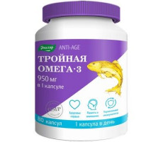 АНТИ-ЭЙДЖ ТРОЙНАЯ ОМЕГА-3 950МГ. №80 КАПС. /ЭВАЛАР/ [ANTI-AGE]