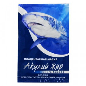 АКУЛЬЯ СИЛА АКУЛИЙ ЖИР МАСКА Д/ЛИЦА БИО-ПЛАЦ. П/СОСУД.ЗВЕЗД. ГИНКГО БИЛОБА 10МЛ.