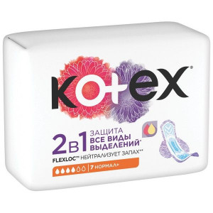КОТЕКС ПРОКЛАДКИ 2В1 НОРМАЛ ПЛЮС №7 [KOTEX]