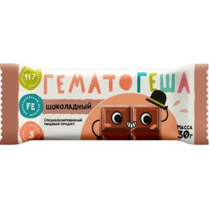 ГЕМАТОГЕН ГЕМАТОГЕША ШОКОЛАД 30Г. ГЕМАТОГЕН ГЕМАТОГЕША ШОКОЛАД 30Г.