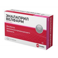 ЭНАЛАПРИЛ ВЕЛФАРМ 5МГ. №20 ТАБ. /ВЕЛФАРМ/