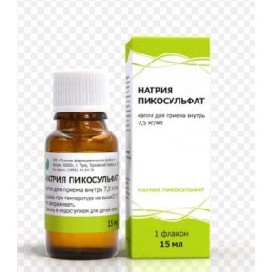 НАТРИЯ ПИКОСУЛЬФАТ 7,5МГ/МЛ. 15МЛ. КАПЛИ Д/ПРИЕМА ВНУТРЬ ФЛ. /ТУЛЬСКАЯ/
