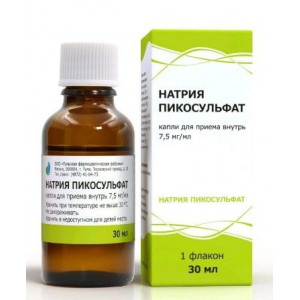 НАТРИЯ ПИКОСУЛЬФАТ 7,5МГ/МЛ. 30МЛ. КАПЛИ Д/ПРИЕМА ВНУТРЬ ФЛ. /ТУЛЬСКАЯ/