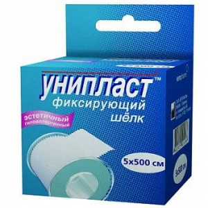 УНИПЛАСТ ЛЕЙКОПЛАСТ. 5Х500 ШЕЛК ФИКС. УНИПЛАСТ ЛЕЙКОПЛАСТ. 5Х500 ШЕЛК ФИКС.