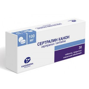 СЕРТРАЛИН КАНОН 100МГ. №30 ТАБ. П/П/О /КАНОНФАРМА/ СЕРТРАЛИН КАНОН 100МГ. №30 ТАБ. П/П/О /КАНОНФАРМА/