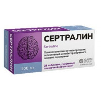 СЕРТРАЛИН 100МГ. №28 ТАБ. П/П/О /ФАРМПРОЕКТ/
