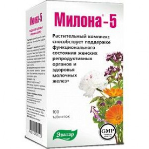 МИЛОНА-5 Д/МОЛОЧ. ЖЕЛЕЗ 500МГ. №100 ТАБ. /ЭВАЛАР/ МИЛОНА-5 Д/МОЛОЧ. ЖЕЛЕЗ 500МГ. №100 ТАБ. /ЭВАЛАР/